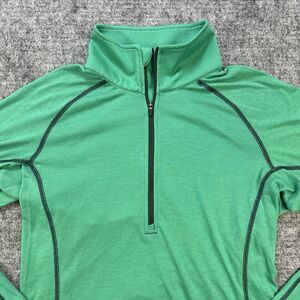 Outdoor Research Enigma Shirt Women Medium Green Half Zip Long Sleeve Wool Blend
